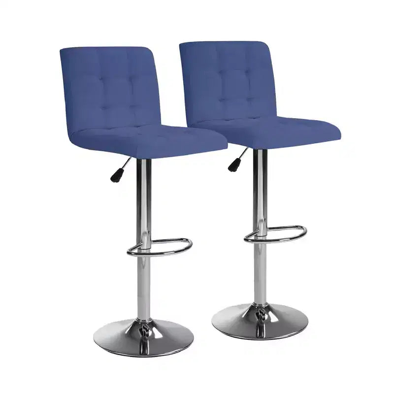 Bar Stools 1 Set of 2, Counter Height Bar Stools, Square Cushion Bar Stools with Back, Footstool, Cafe, 2 pieces