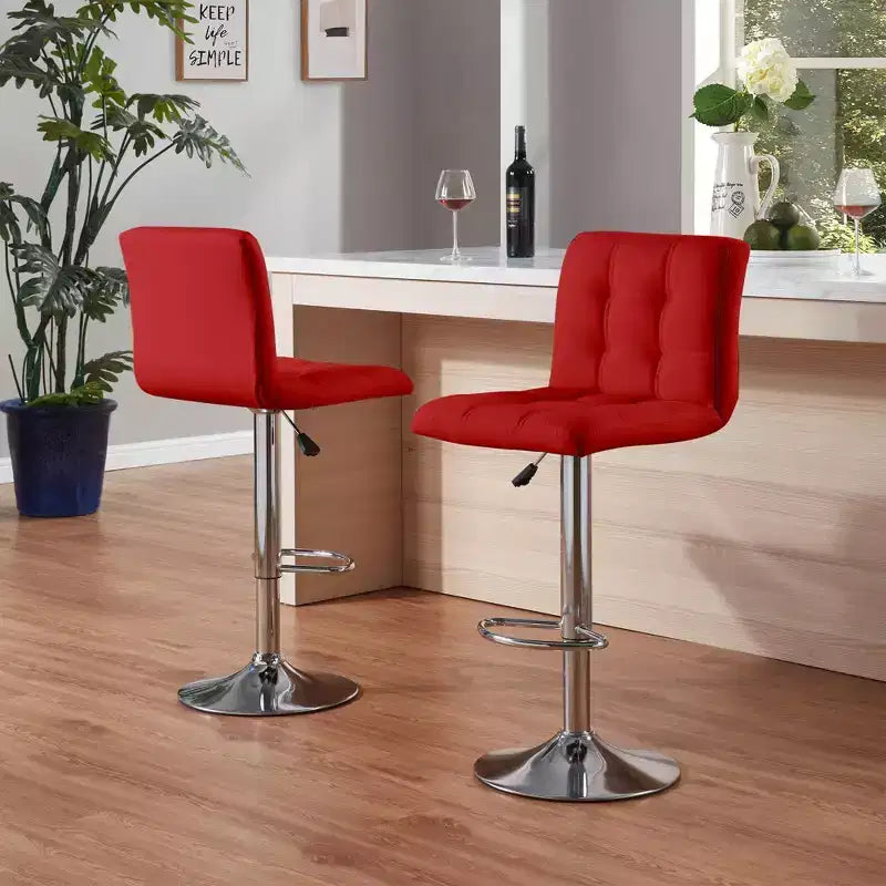 Bar Stools 1 Set of 2, Counter Height Bar Stools, Square Cushion Bar Stools with Back, Footstool, Cafe, 2 pieces