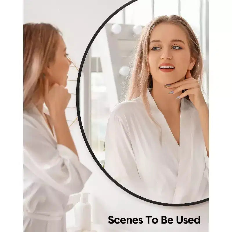 Miroir mural rond doré de 18 pouces, Miroir de courtoisie à cadre métallique pour salle de bain, entrée et chambre à coucher