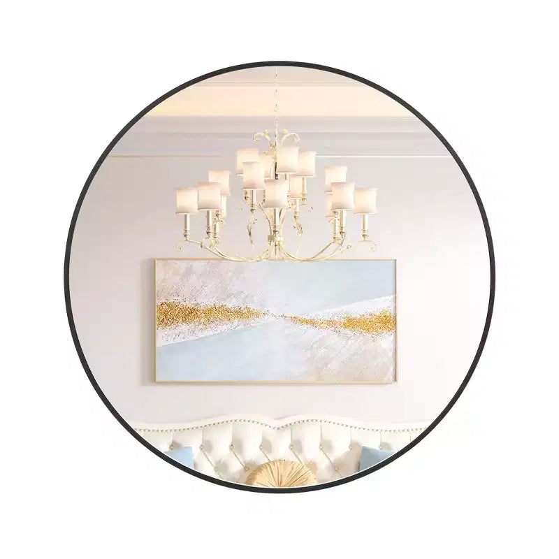 18 Round Gold Wall Mirror, Metal Frame Vanity Mirror for Bathroom, Entryway & Bedroom