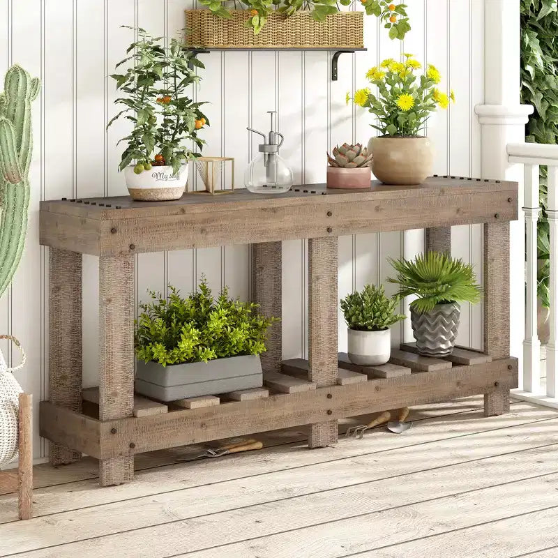 Merax Vintage Entryway Console Table with Reinforced Legs
