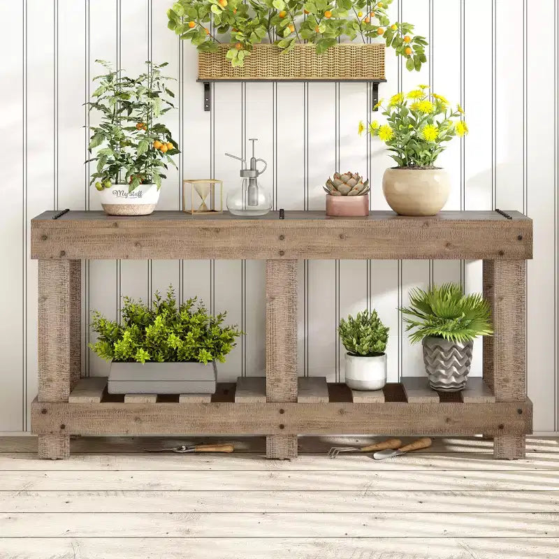 Merax Vintage Entryway Console Table with Reinforced Legs