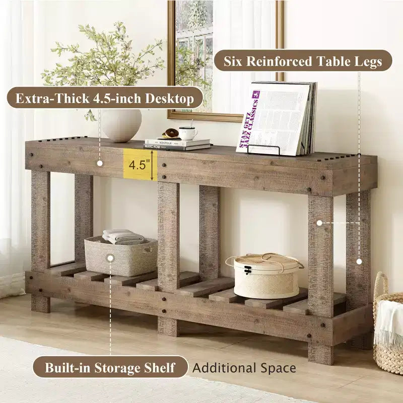 Merax Vintage Entryway Console Table with Reinforced Legs