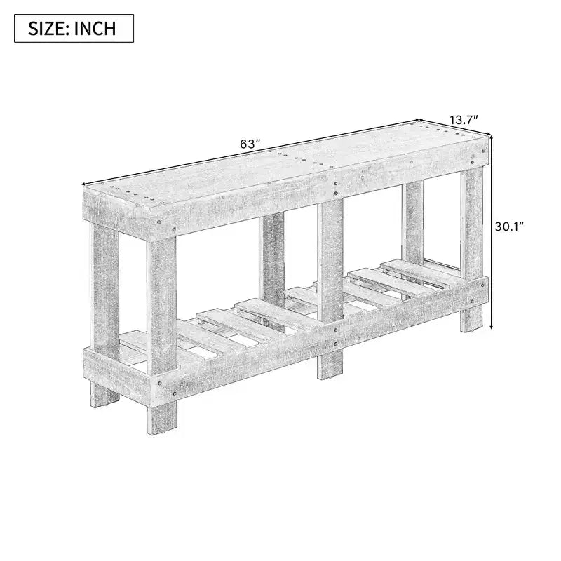 Merax Vintage Entryway Console Table with Reinforced Legs