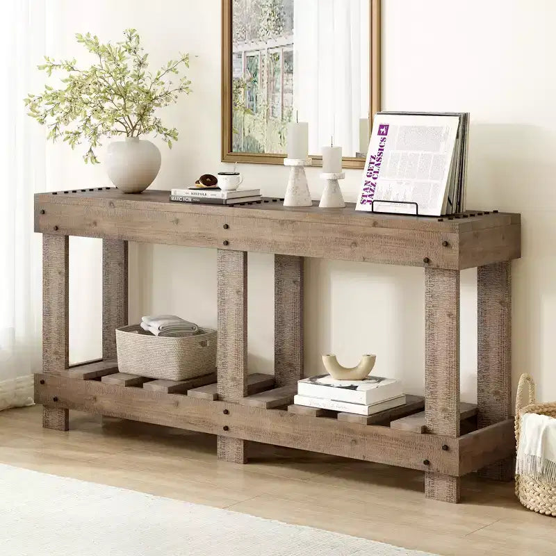 Merax Vintage Entryway Console Table with Reinforced Legs