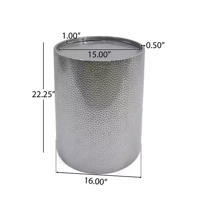Table d'appoint cylindrique en fer martelé Elsmere de GDFStudio (lot de 2)