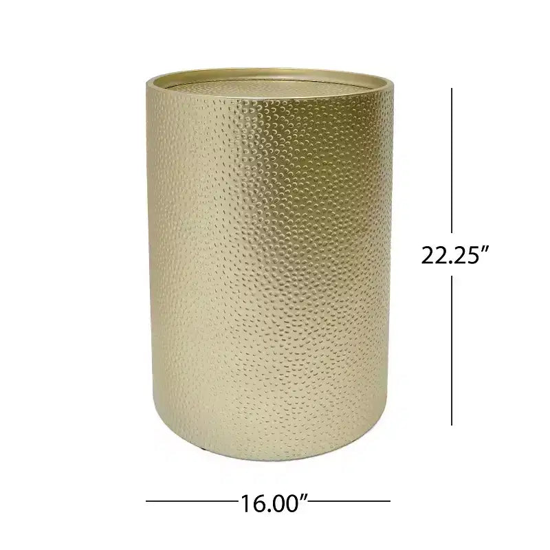 Table d'appoint cylindrique en fer martelé Elsmere de GDFStudio (lot de 2)