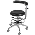 VEVOR Medical Dental Stool Dentist Chair with 360 Degree Rotation Armrest PU Leather Assistant Stool Chair Height Adjustable Doctor Chair, Black