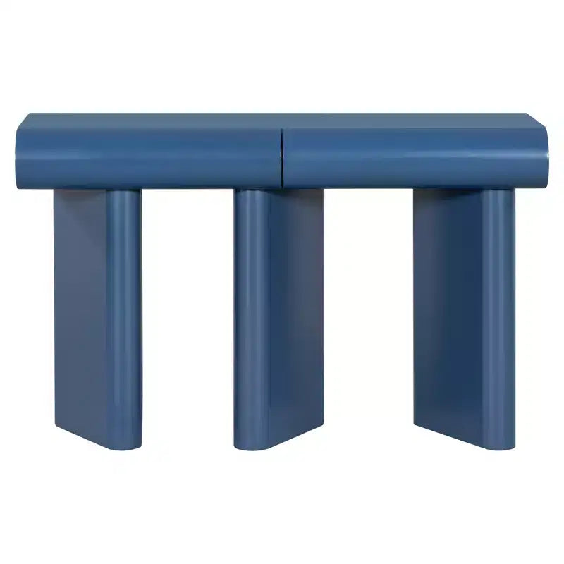 Merax Modern Curved-Drawer Console Table with Geometric Legs