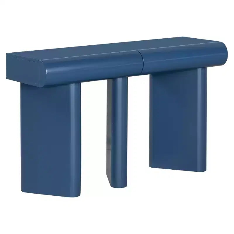 Merax Modern Curved-Drawer Console Table with Geometric Legs