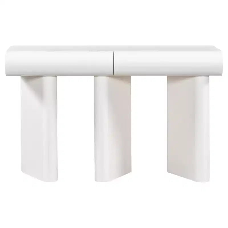 Merax Modern Curved-Drawer Console Table with Geometric Legs
