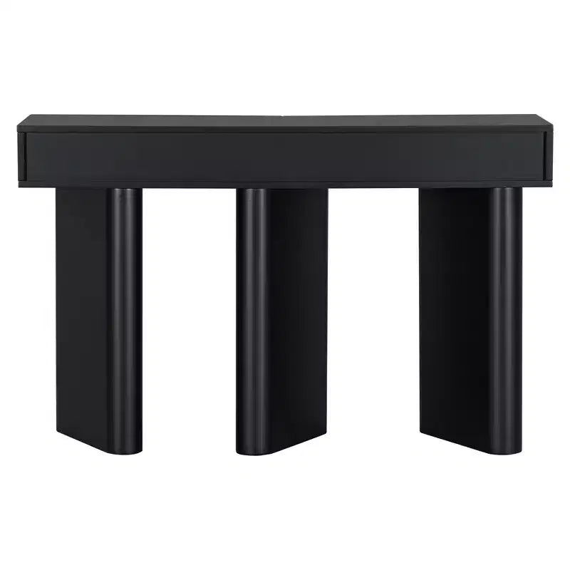 Merax Modern Curved-Drawer Console Table with Geometric Legs