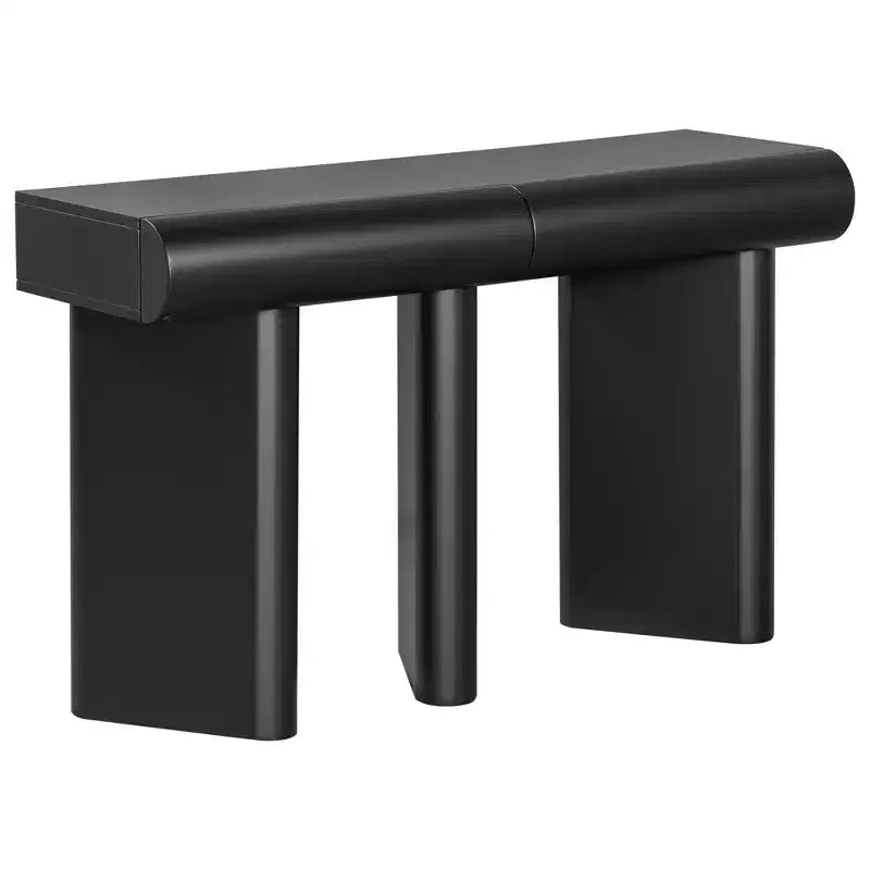 Merax Modern Curved-Drawer Console Table with Geometric Legs