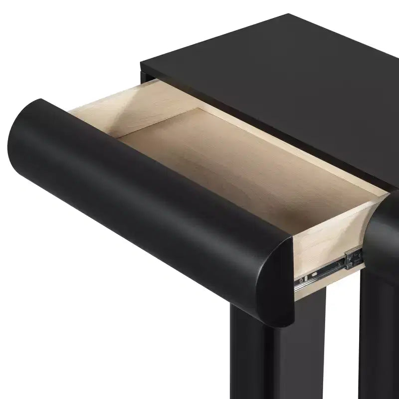 Merax Modern Curved-Drawer Console Table with Geometric Legs