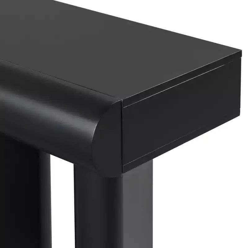 Merax Modern Curved-Drawer Console Table with Geometric Legs