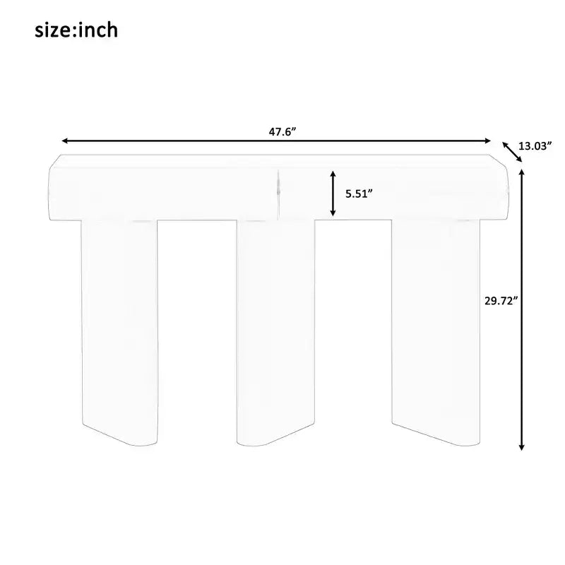 Merax Modern Curved-Drawer Console Table with Geometric Legs