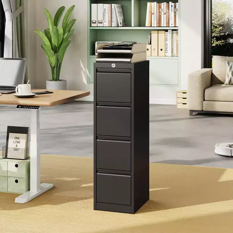 Metal File Cabinet with Lock - 4-Drawer Vertical Locking Storage for Letter/Legal/A4 Files, Office Organizer