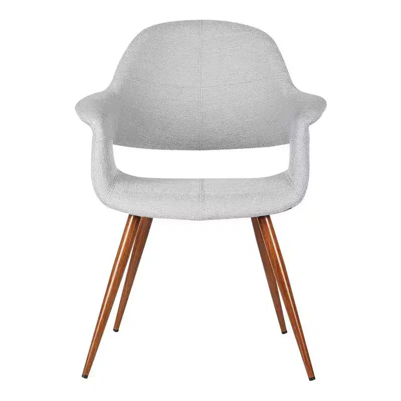 Armen Living,Phoebe Mid-Century Dining Chair in Walnut Finish and Gray Fabric