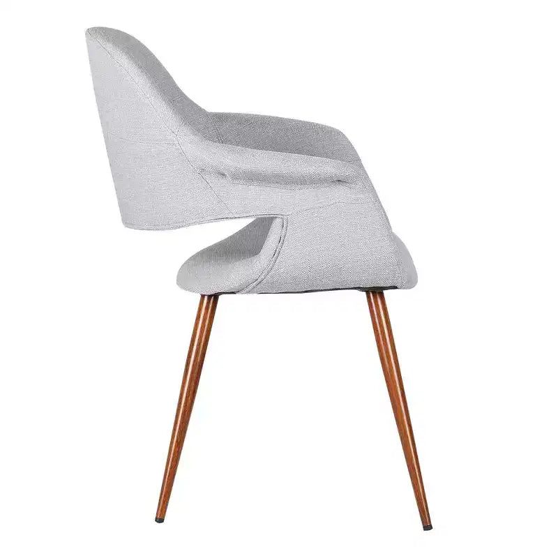 Armen Living,Phoebe Mid-Century Dining Chair in Walnut Finish and Gray Fabric