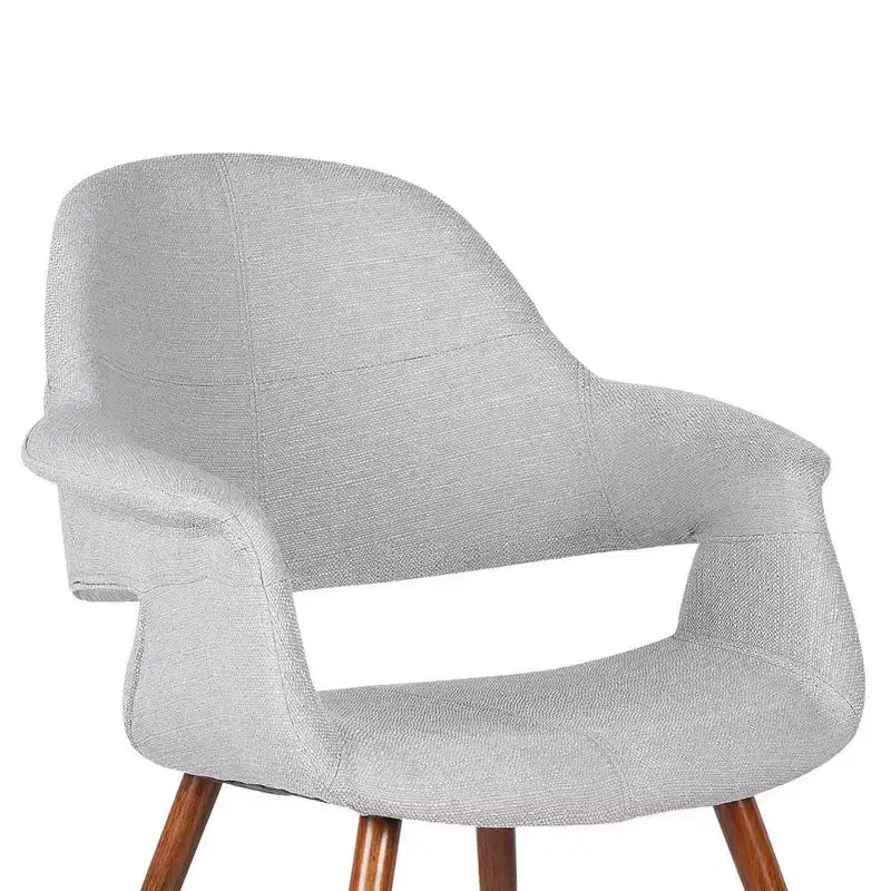 Armen Living,Phoebe Mid-Century Dining Chair in Walnut Finish and Gray Fabric