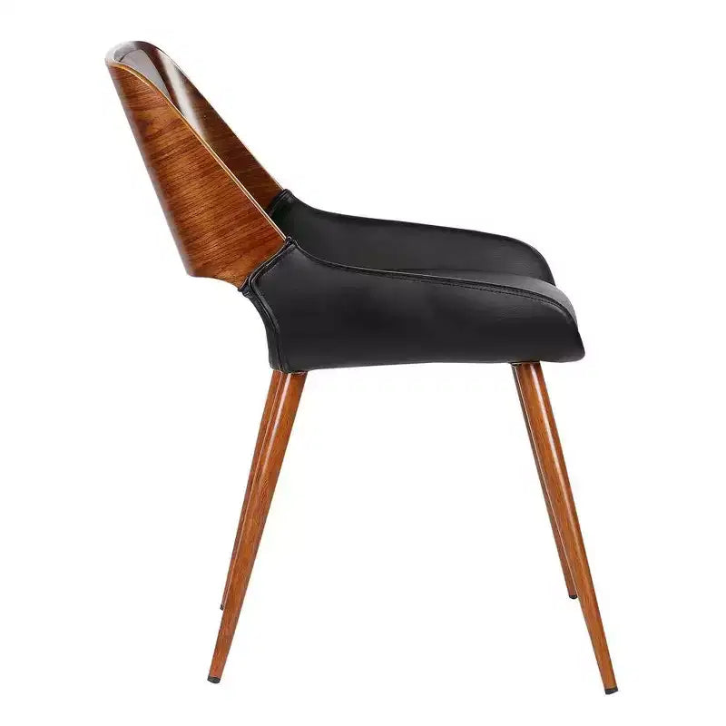 Armen Living,Panda Mid-Century Dining Chair Faux Leather Set Of 2