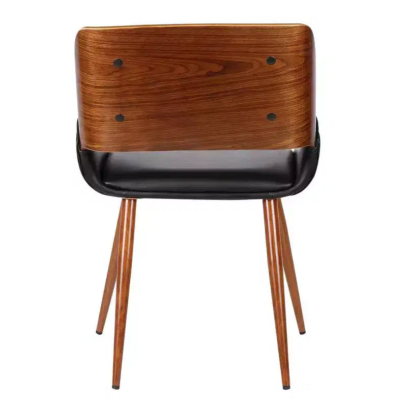 Armen Living,Panda Mid-Century Dining Chair Faux Leather Set Of 2