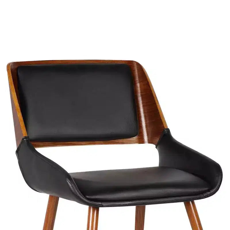 Armen Living,Panda Mid-Century Dining Chair Faux Leather Set Of 2