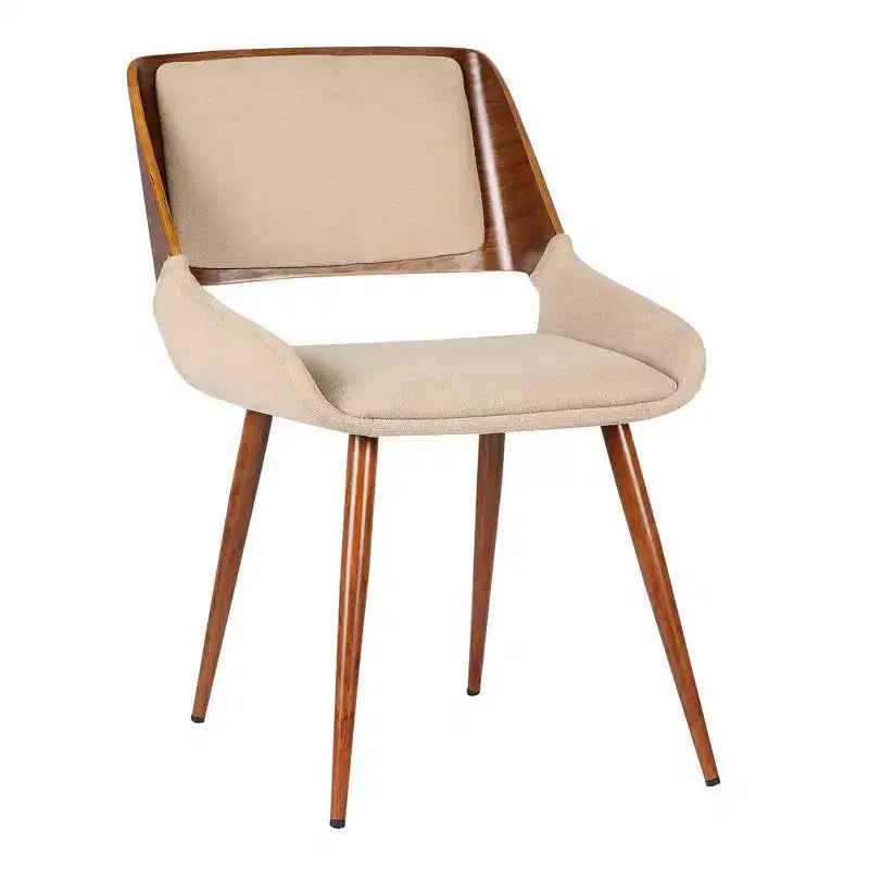 Armen Living,Panda Mid-Century Dining Chair Faux Leather Set Of 2