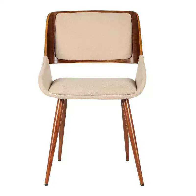 Armen Living,Panda Mid-Century Dining Chair Faux Leather Set Of 2