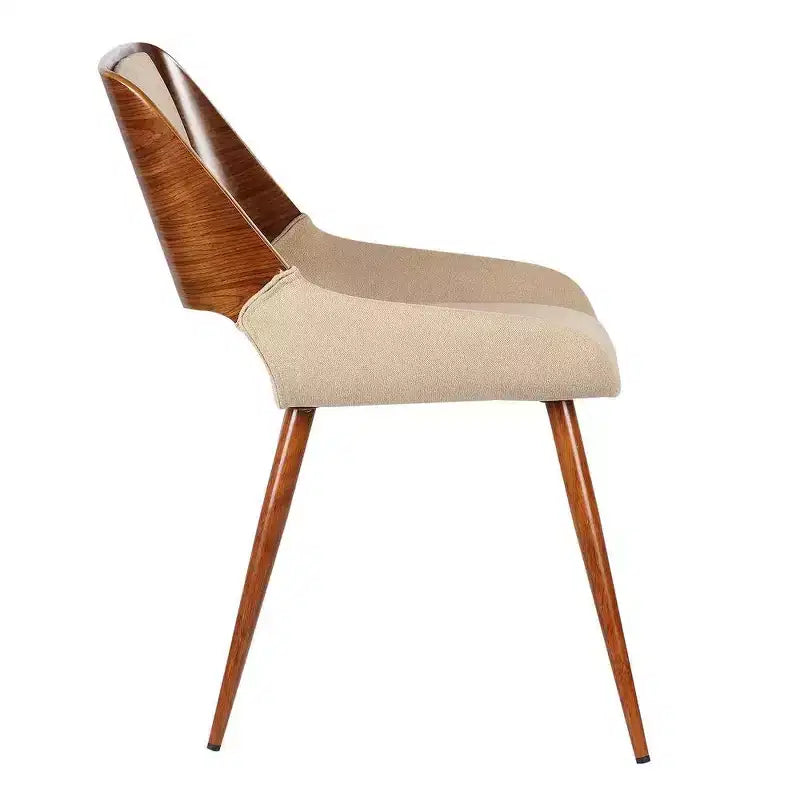 Armen Living,Panda Mid-Century Dining Chair Faux Leather Set Of 2