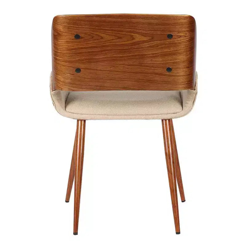 Armen Living,Panda Mid-Century Dining Chair Faux Leather Set Of 2