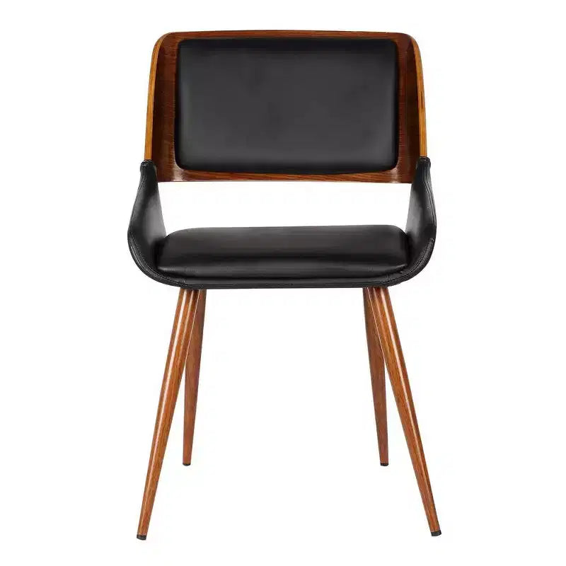Armen Living,Panda Mid-Century Dining Chair Faux Leather Set Of 2