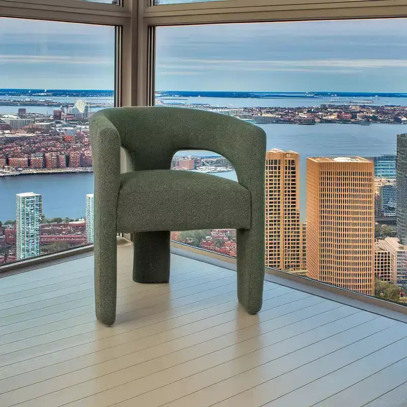 Jofran,Sven Modern Contemporary Upholstered Three-Leg Curved Back Dining Chair