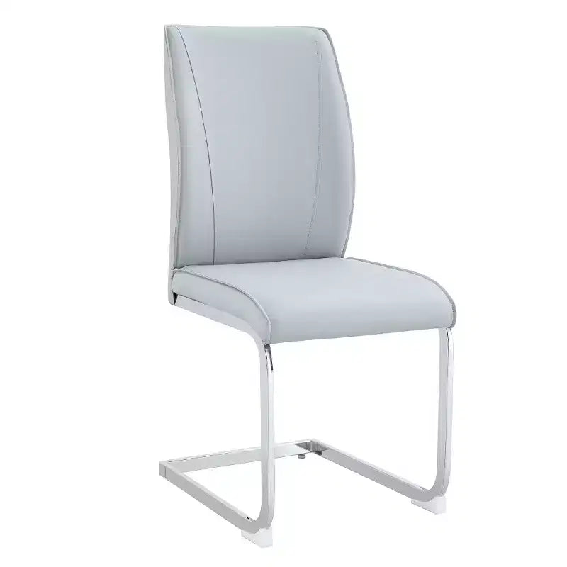 Zeus & Ruta Luxury Minimalist Arch Dining Chairs Set of 2 with PU Material , High Resilience and Gold Metal Legs
