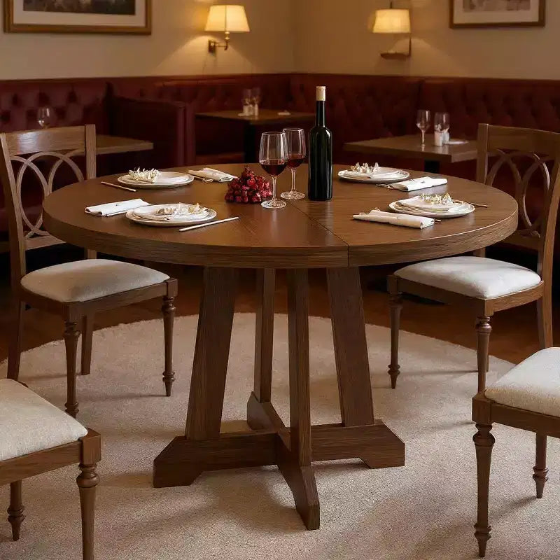 Table à manger ronde GustoWave de 47 pouces pour 4 personnes