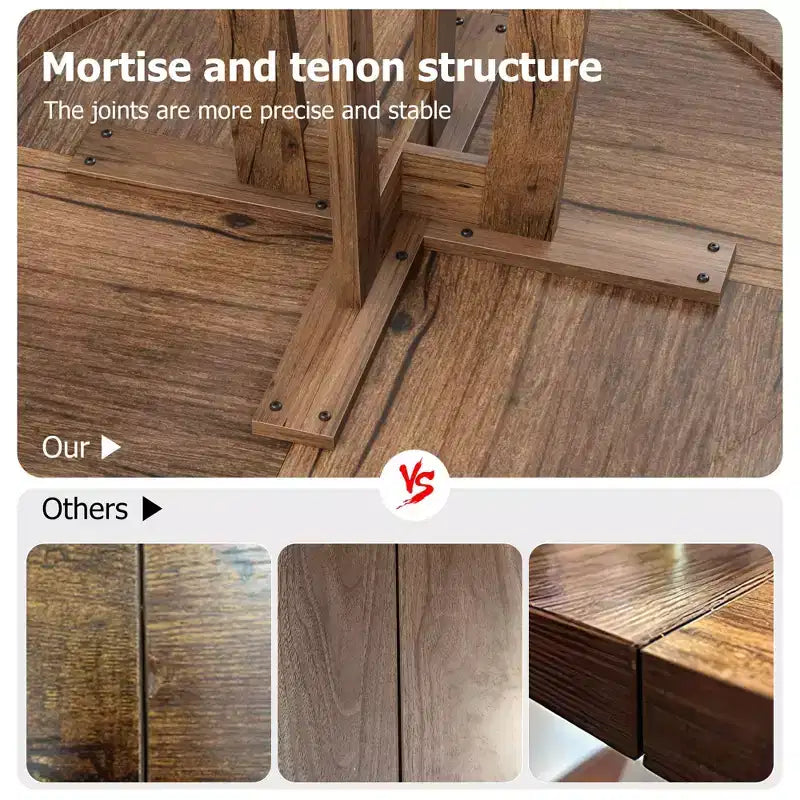 Table à manger ronde GustoWave de 47 pouces pour 4 personnes