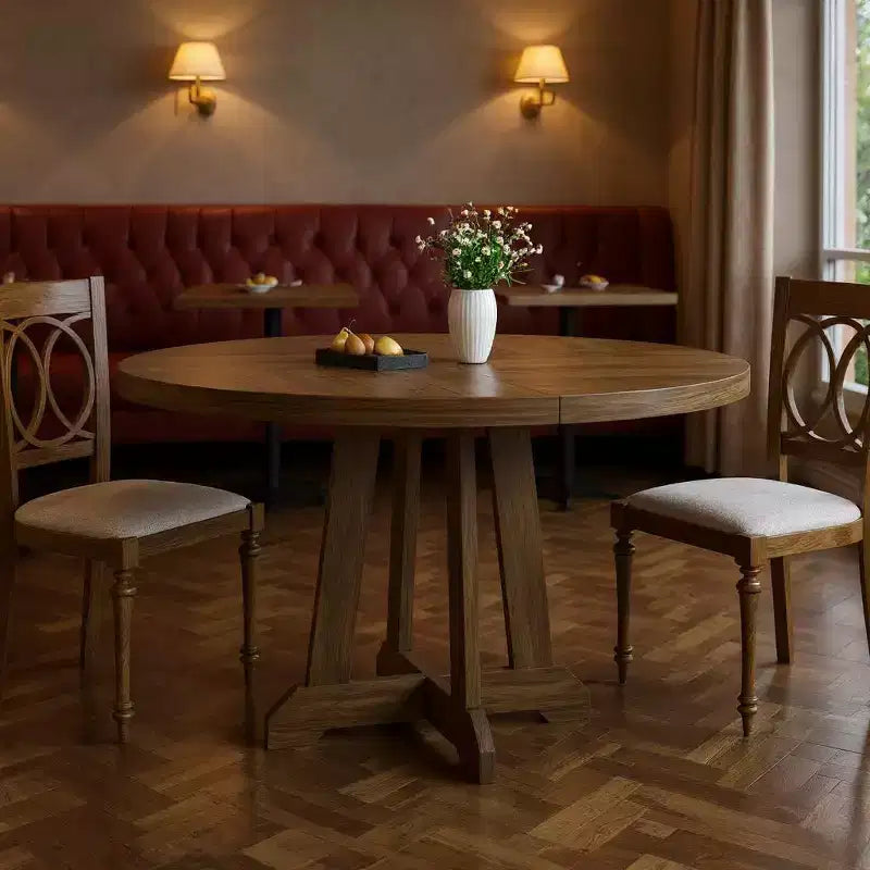 Table à manger ronde GustoWave de 47 pouces pour 4 personnes