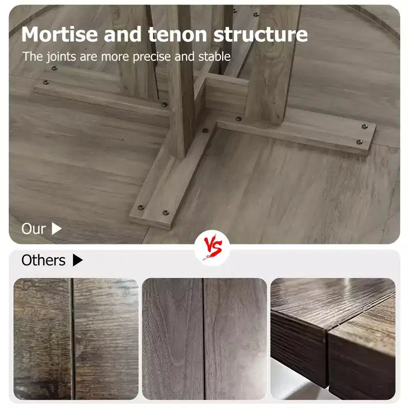 Table à manger ronde GustoWave de 47 pouces pour 4 personnes