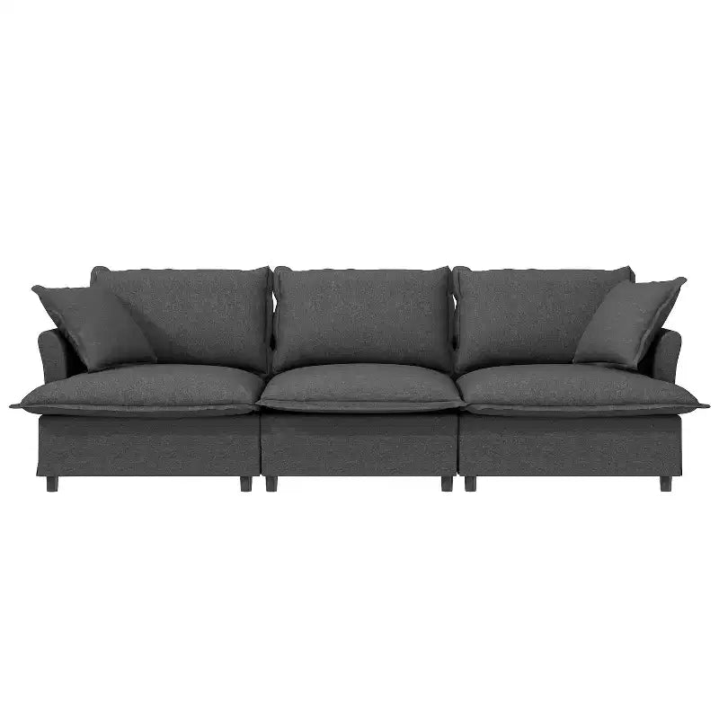 Module de canapé 3 places en chenille 94x35 pour sectionnel modulable, canapé nuage avec assise large et coussins décoratifs