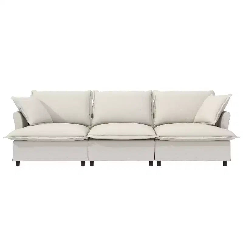 Module de canapé 3 places en chenille 94x35 pour sectionnel modulable, canapé nuage avec assise large et coussins décoratifs