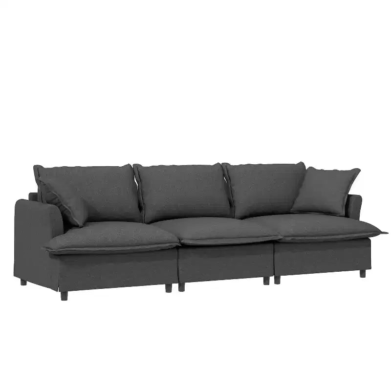 Module de canapé 3 places en chenille 94x35 pour sectionnel modulable, canapé nuage avec assise large et coussins décoratifs