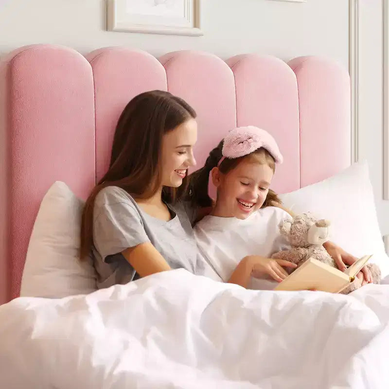 Twin Bed Frame with Storage Drawer and Headboard, Velvet Upholstered Twin Platform Bed Frame for Girls