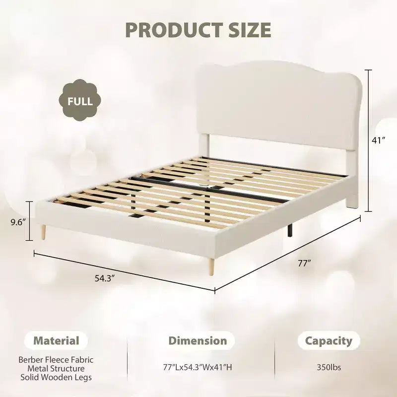 Cadre de lit plateforme rembourré avec tête de lit réglable, support de lattes en bois solides, mobilier de lit moderne pour enfants, aucun sommier tapissier requis