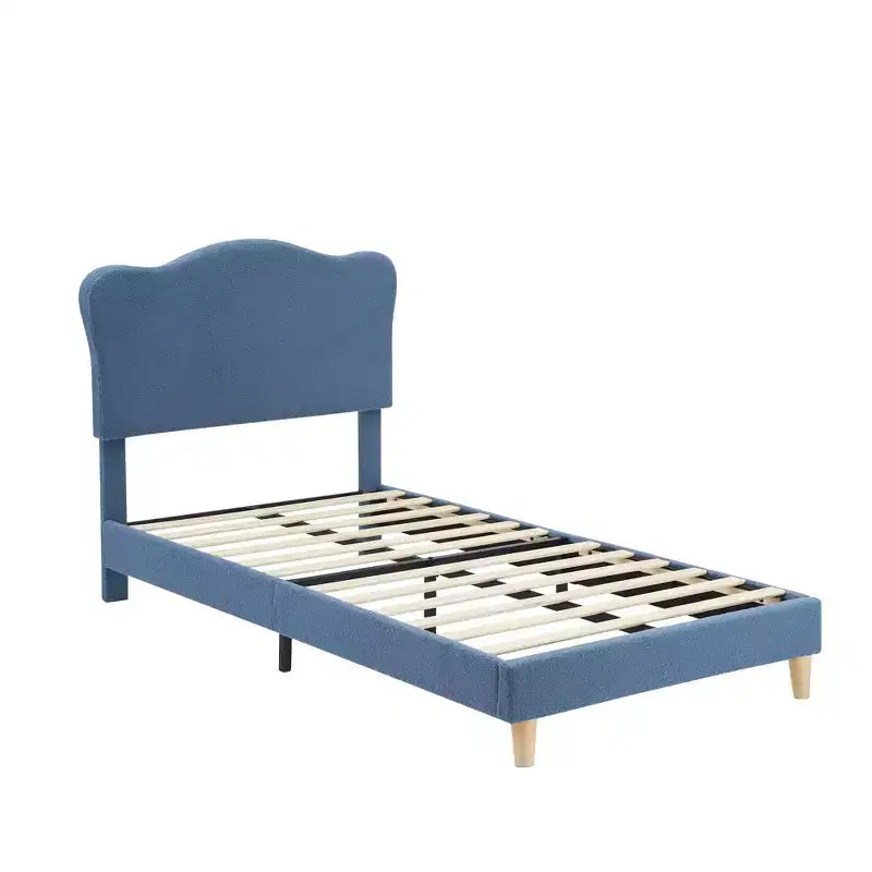 Cadre de lit plateforme rembourré avec tête de lit réglable, support de lattes en bois solides, mobilier de lit moderne pour enfants, aucun sommier tapissier requis