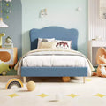 Upholstered Platform Bed Frame with Adjustable Headboard, Strong Wooden Slats Support, Modern Kids Bed Furniture, No Box Spring Needed