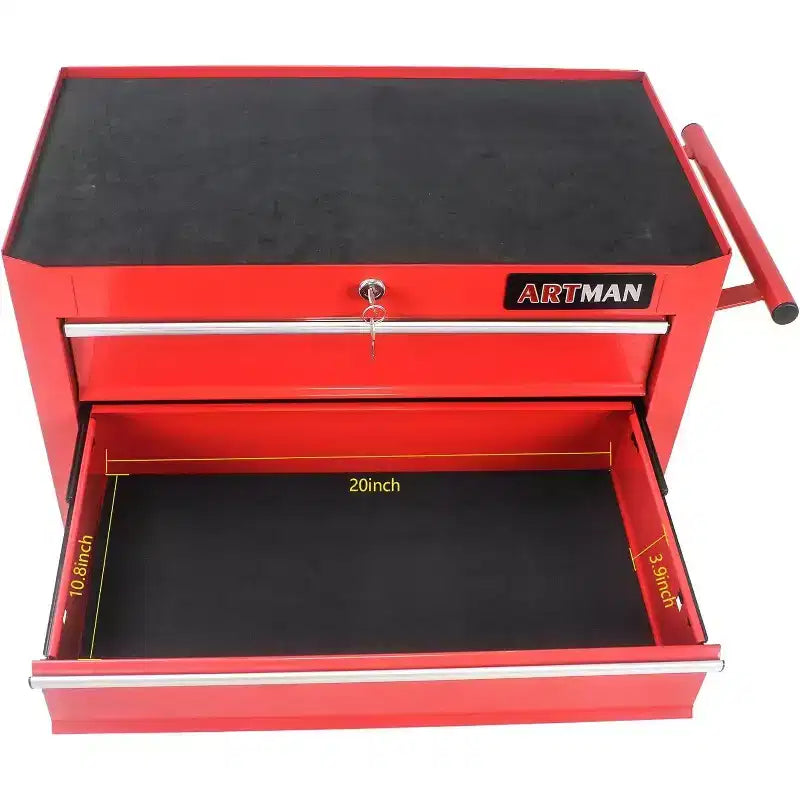 Heavy-Duty Rolling Tool Cabinet, 5-Drawer Mobile Tool Chest with Locking System, High Capacity Organizer for Garage, Workshop, Home, Red
