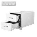 Outdoor Kitchen Drawer with Divider,Stainless Steel Flush Mount Single BBQ Drawer,Built-In Access Drawer with Venting Panel for Kitchen Island