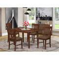 HomeStock Belmont Dinette Set- Table With A 12 Leaf And Dining Chairs, Mahogany
