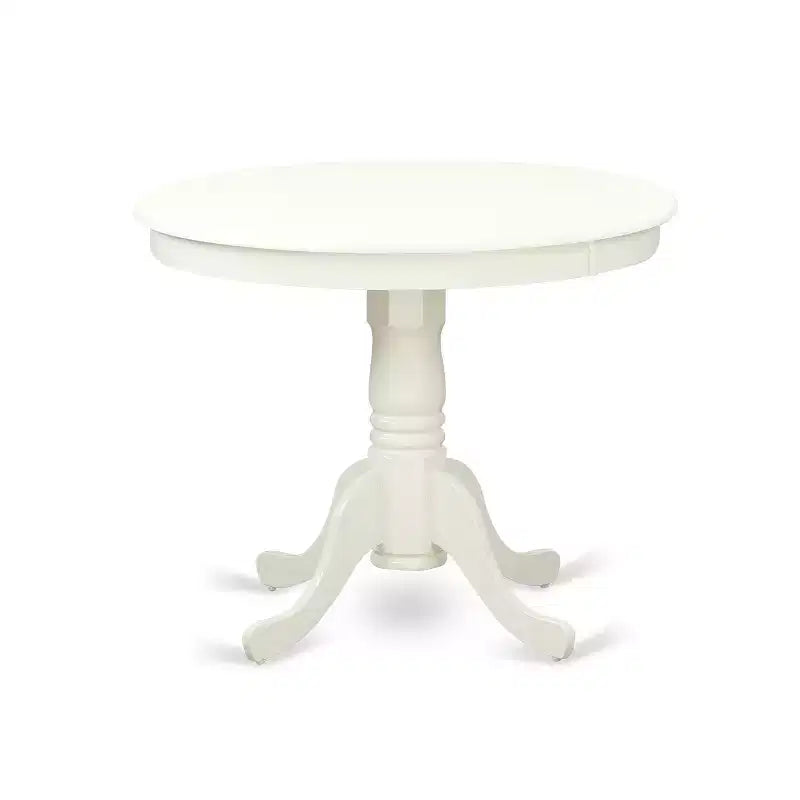 Ensemble de salle à manger HomeStock Belmont 5 pièces avec une table de salle à manger et 4 chaises en similicuir en blanc lin