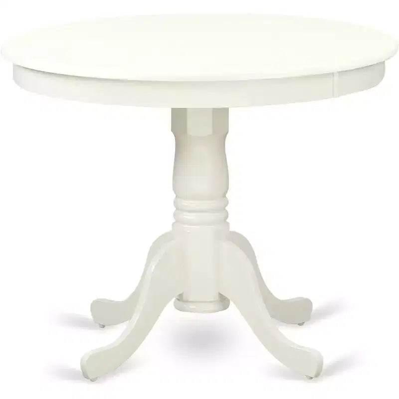 Ensemble de salle à manger HomeStock Belmont 5 pièces avec une table de salle à manger et 4 chaises en similicuir en blanc lin
